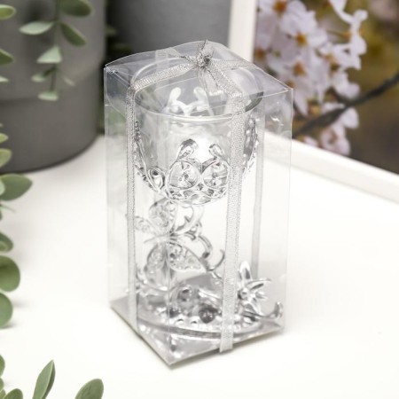 Climber Plastic, glass "Butterfly" silver 12x7.5x6 cm-4