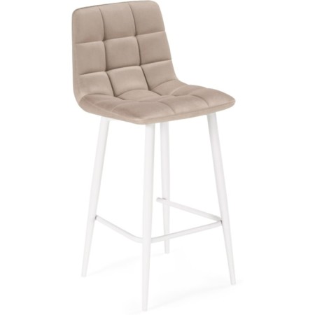 Hilly stool for metal/velor, black/beige 43x42x93 cm