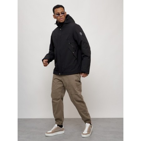 Sports male jacket, size 48, black color-1
