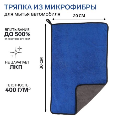 A car for washing car, carTage, microfiber, 400 g/m², 40 × 60 sm, blue-gray
