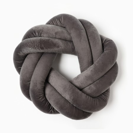 Pillow-Susel "Ethel", d = 33cm, gray color, velor-1
