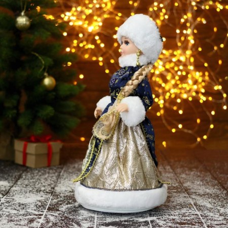 Snow Maiden "in Christmas blue fur coat" 17x35 cm-1