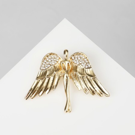 Angel brooch, white color in gold-1