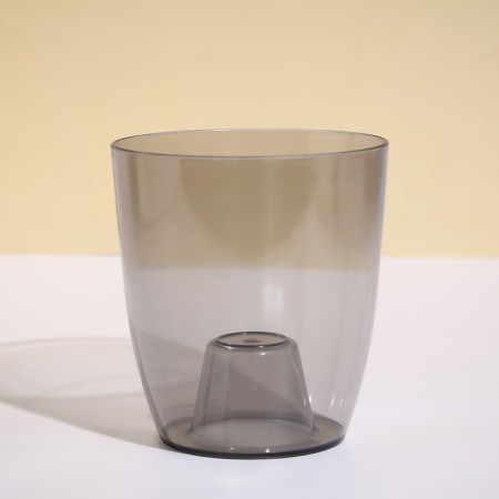 Pot for orchids, 2 l, 14.8 × 16.2 cm, round, plastic, transparent gray