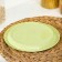 Plate flat, d = 21.5 cm, light green color