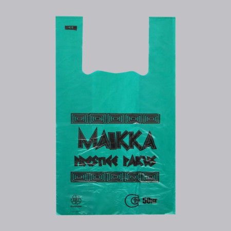 Package "Nikas", polyethylene T -shirt, emerald, reinforced 30 x 55 cm, 24 μm-1