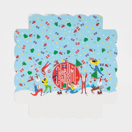 Box for confectionery with PVC cover "New Year's commotion", 15 x 15 x 3 cm, New Year-6