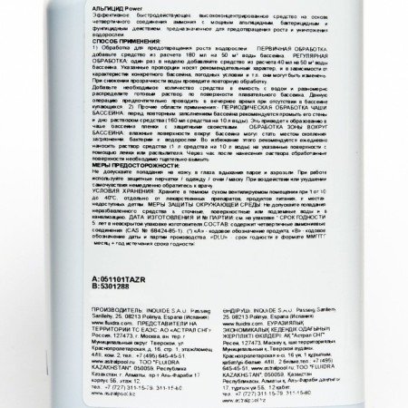 Algicide Power Astralpool to prevent the growth and destruction of algae in the pool, 1 liter-1