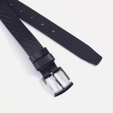 Belt, width 3 cm, screw, buckle metal, black color-1