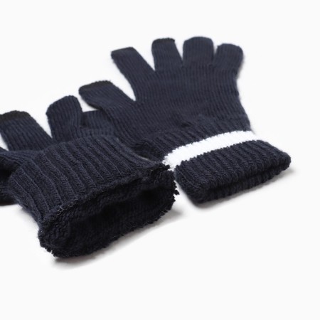 Female gloves, dark blue color, size 18-2