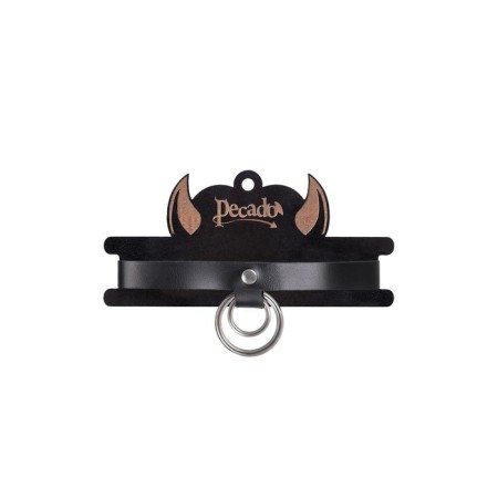 Pecado BDSM chocker-sewer, ring in the ring, genuine leather, black-6