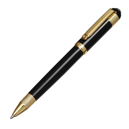 Gift handle, ball "Venzura" in the leatherette case, rotary, black body with gold-2