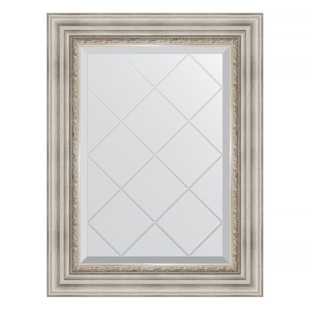 Mirror with engraving in the baguette frame, Roman silver 88 mm, 56x74 cm