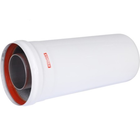 Элемент дымохода ROMMER RCA-6010-000250, удлинитель, d=60/100 мм, коакс раструбн, L=250 мм-1