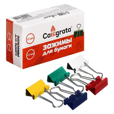 A set of clamps for cauliflower 15mm, 12 pieces, 5 colors, in a cardboard box