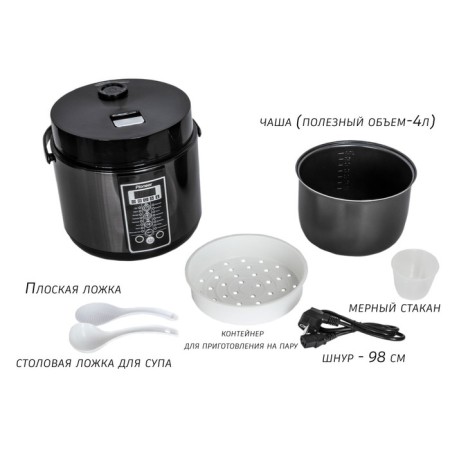 Pioneer MC401, 860 W multicooker, 5 l, 17 programs, anti -stick coating-4