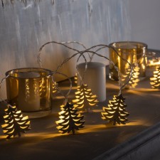 Гирлянда «Нить» 2.5 м с насадками «Ёлка», IP20, прозрачная нить, 10 LED, свечение тёплое белое, AAх2