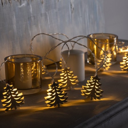 Garland “thread” 2.5 m with nozzles “Christmas tree”, ip20, transparent thread, 10 LED, glow warm white, AAH2