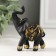Polystone souvenir "Black Elephant in the Golden Rich Popon" 6.5x3.5x7.7 cm