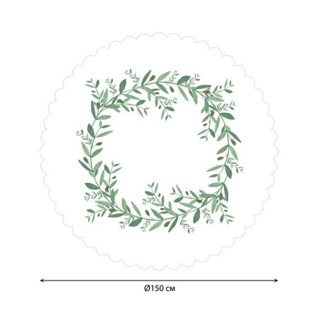 The tablecloth "The Branch of Oliva", Round, Saten, D = 150 cm-1
