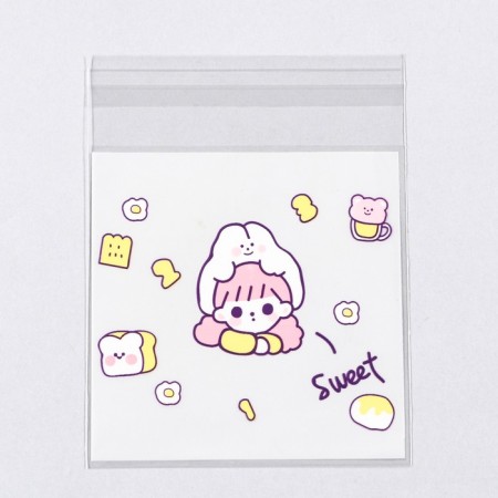 BOPP package with sticky tape, "Korean style", 10*10+3cm mix-3
