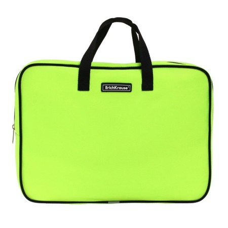 Folder with handles Textile A4, 360 x 290 x 70 mm, Erich Krause Neon Yellow, neon/yellow, 54674