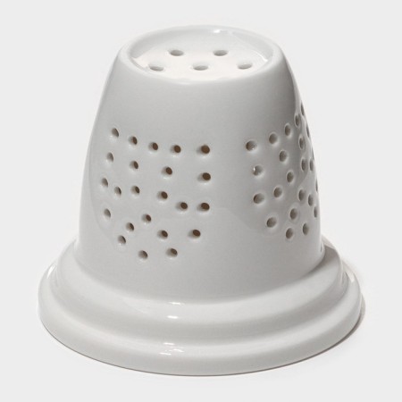 Glass mug for brewing with ceramic sieve "Tenderness", 300 ml, white color-8