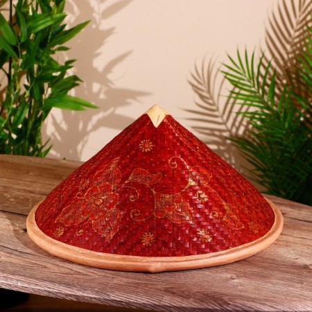 Bamboo hat 38 cm burgundy-1