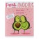 A notebook of 48 sheets in the avocado cage, covering cartoon, matte lamination Soft Touch, foil, mix