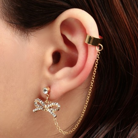 Серьга «Кафф» бантик, цвет МИКС-1