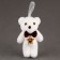 A toy of foam "White Bears" with a bow, 12 cm