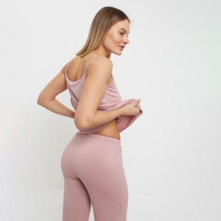 Female pajamas (T -shirt, pants) Powder color, size 48-2