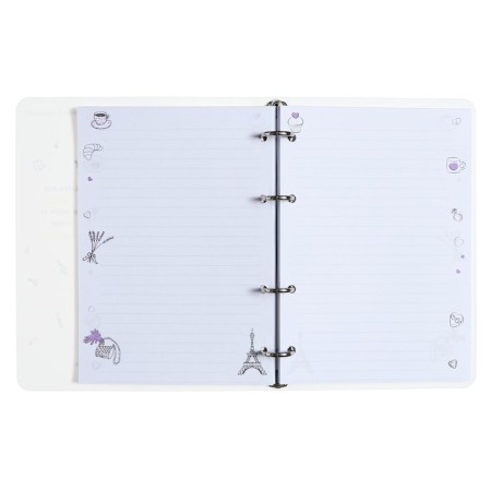 Notebook on rings, 80 sheets in the "fashionista" line, plastic cover, shift block 70 g/m2-4