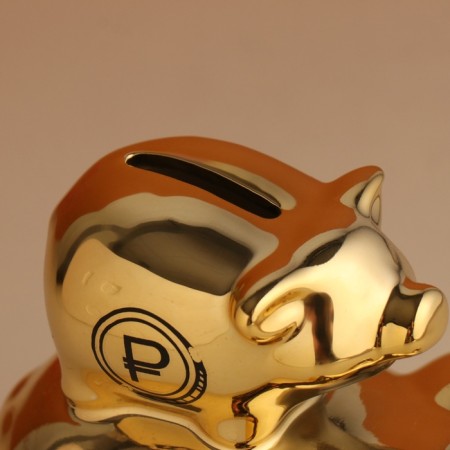 Pigger Ceramics "Pig - Except" Gold 12.5x8x14 cm-6