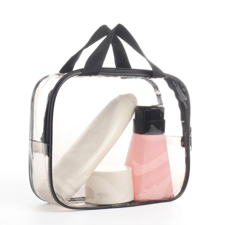 Cosmetic bag with lightning, with handles, black color-4