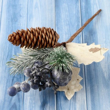 Decor "Winter charm" bump of blueberries needles, 18 cm