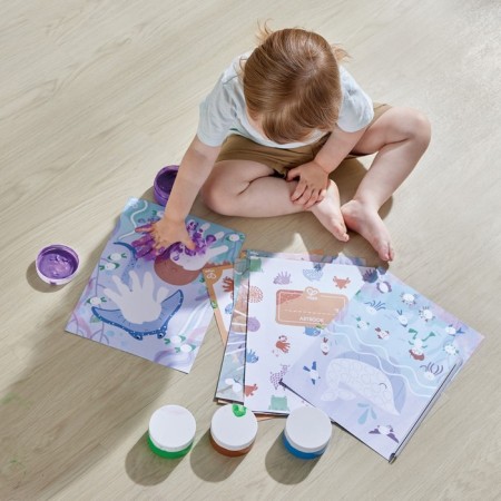 Painting finger Hape "Young Picasso", 4 colors, 11 sheets of coloring