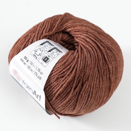 Yarn "Jeans" 55% cotton, 45% acrylic 160m/50g (70 brown)-2