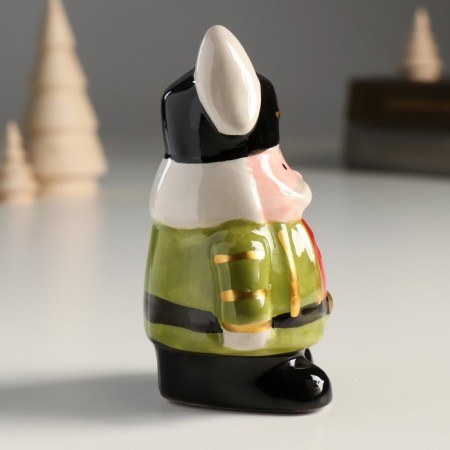 Souvenir Ceramics "A mustachioed Nutcracker in a green camisole with a sword" 11.5x7.3x6 cm-1