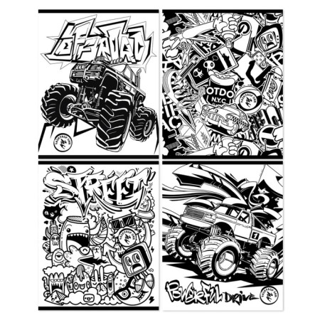 Notebook of 48 sheets in the cell "Color yourself" Art Black, cover coated cardboard, offset unit, mix