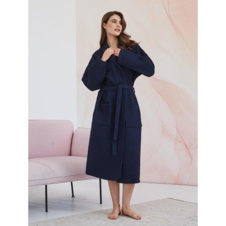 Unisex bathrobe Pamira, size XXXL, blue color-2