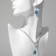 Set 2 objects: earrings, necklace "elite" drops of triangle, white-white color in silver, 40 cm