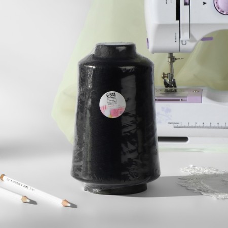 Threads for overlock 150d/1, 32910 m, textured, non -commissioned, black color-3