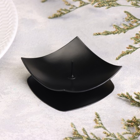 Clouver "Quarter" metal per 1 candle, 7x2.7 cm, black-1