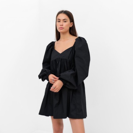 Women's dress MIST with voluminous sleeves, black, p.44-46-2
