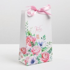 Пакет подарочный с лентой, упаковка, «Тебе», 13 х 23 х 7 см