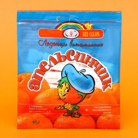 Lollows "Orange" vitamin, without sugar, 30 g
