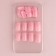 Nyud overhead nails, 24 pcs, adhesive plates, square shape, glossy pale pink color