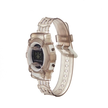 Watch is electronic, children's, D-4 cm, L-22 cm strap, dark gray, transparent-1