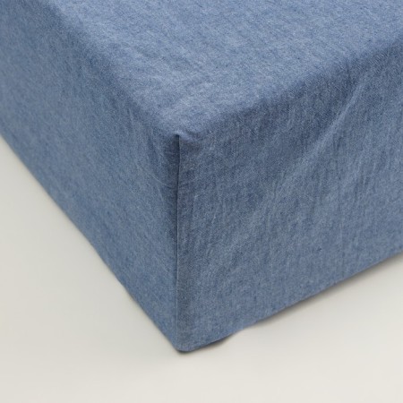 Slip on the elastic band SL Home "Denim" 180*200+30 cm, cell, 100% greedy cotton-3